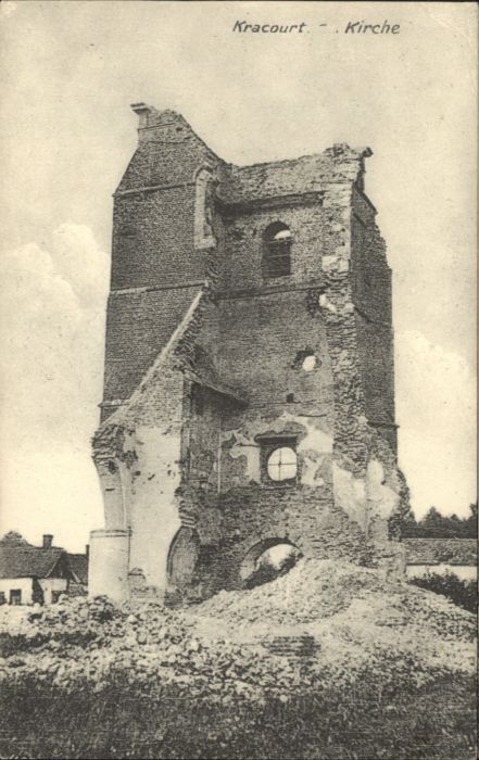Somme Departement Kracourt Kirche Ruine Zerstörung WK1 Fe