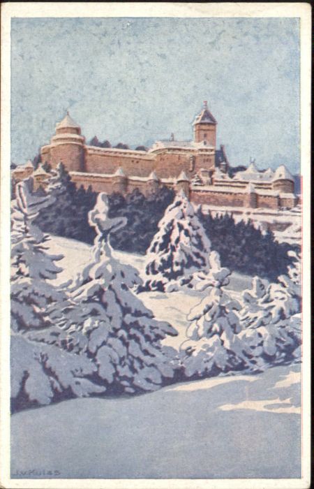 Hohkoenigsburg Haut-Koenigsbourg Hohkönigsburg Künstler J. v. Kulas *