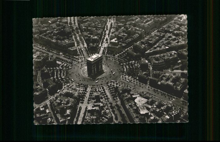 Paris Fliegeraufnahme L'Arc de Triomphe Place