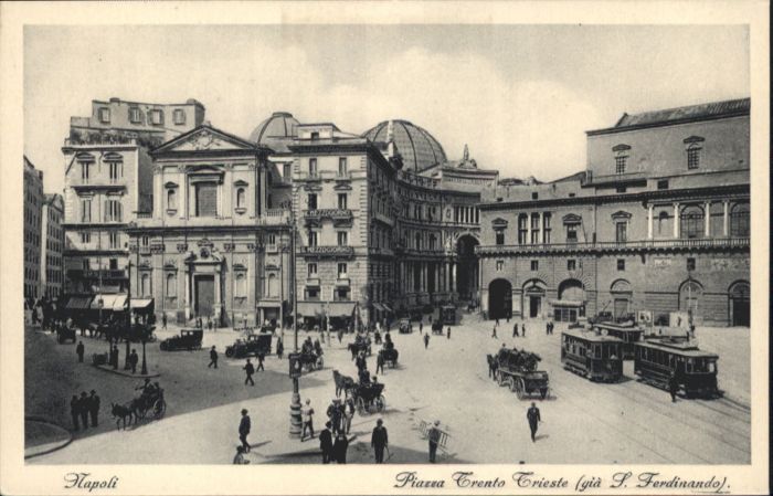 Napoli Neapel Napoli Piazza Trento Trieste Strassenbahn Kutsche