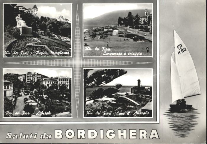 Bordighera Regina Margherita Lungamare Spiaggio Ca