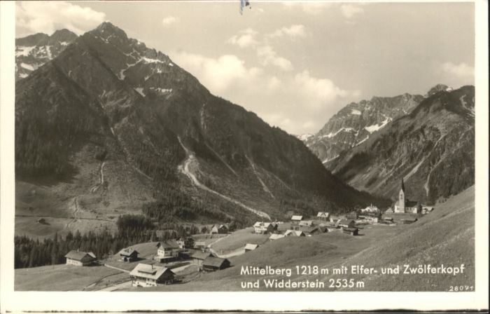 Mittelberg Kleinwalsertal Elferkopf Zwoelferkopf Widderstein