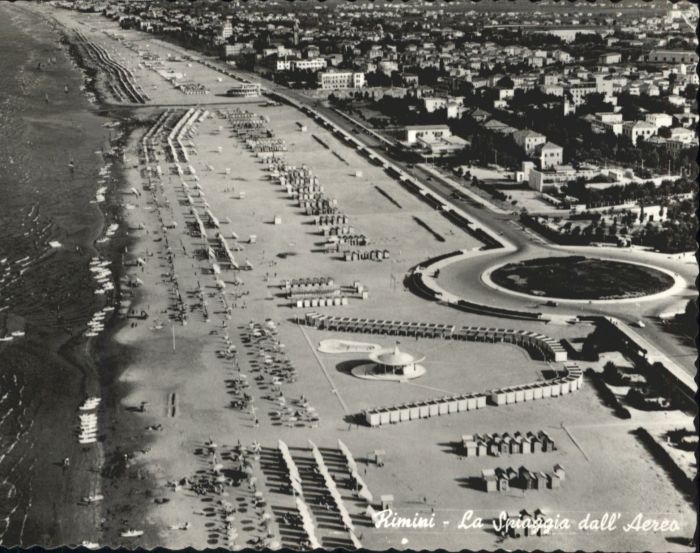 Rimini Fliegeraufnahme Spiaggia dall aereo