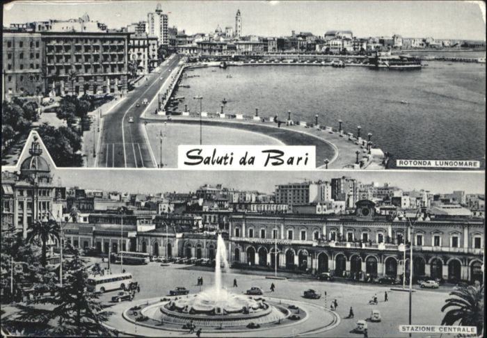 Bari Puglia Rotonda Lungomare Stazione Centrale Brunnen