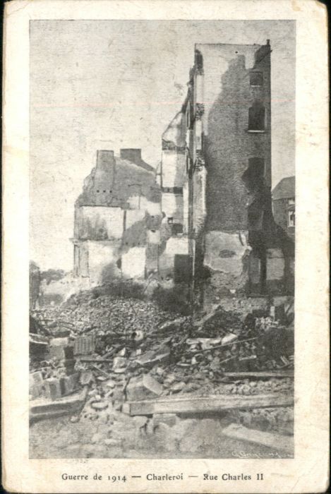 Charleroi Wallonie Charleroi Rue Charles II Zerstörung