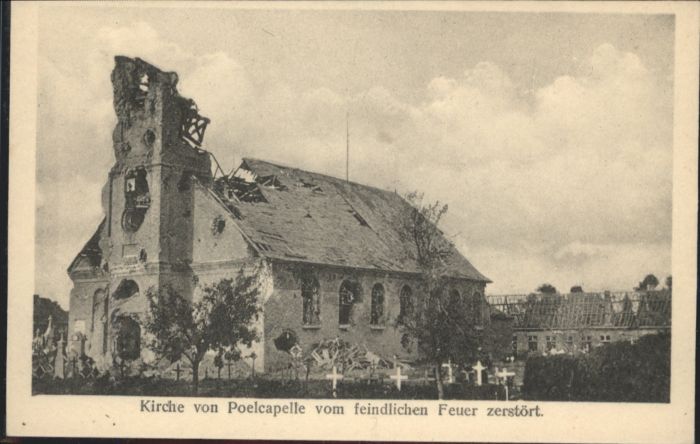 Poelcapelle Poelkapelle Ypern West-Vlaanderen Belgie Kirche Zerstoerung