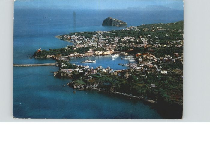 Ischia Porto Castello Hafen Schloss Fliegeraufnahme
