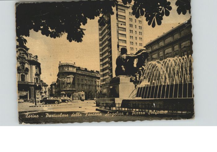 Torino Strassenbahn Piazza Solferino Fontana Angelica