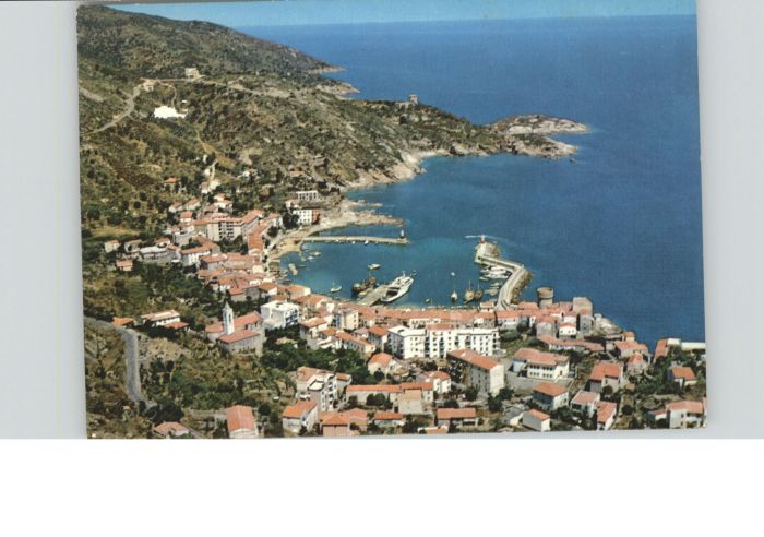 Giglio Isola Porto Hafen Fliegeraufnahme