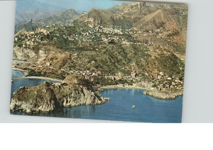 Taormina Sizilien Taormina Isola Bella Mazzaro Fliegeraufnahme