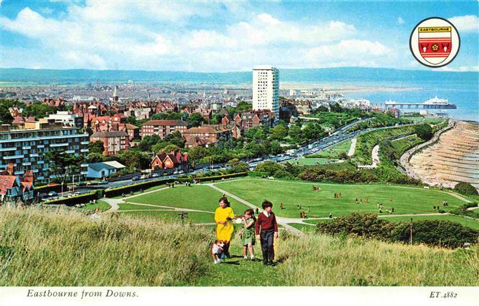 EASTBOURNE  Sussex UK Panoramic view from Downs