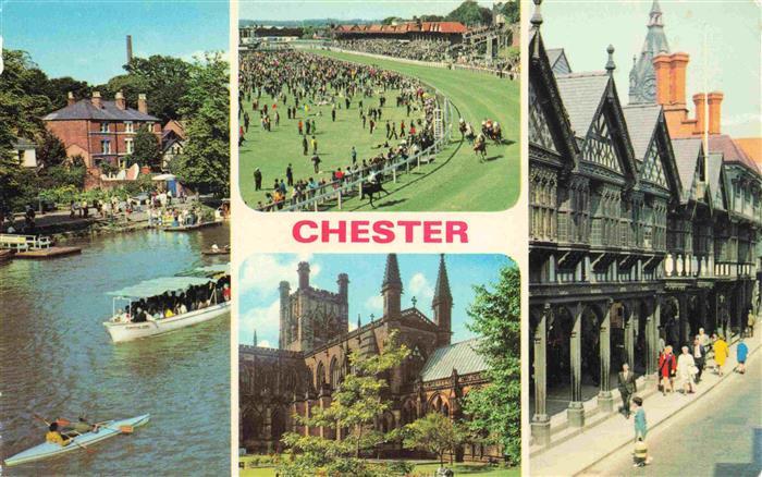 Chester  Cheshire UK River Dee Races Cathedral Northgate Street