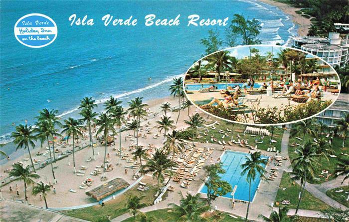 San Juan  Puerto Rico Isla Verde Beach Resort aerial view Swimming Pool