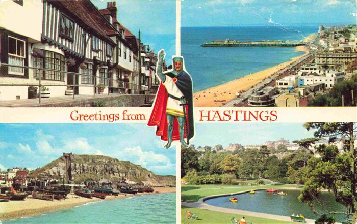 HASTINGS East Sussex UK Teilansichten Strandpartien See