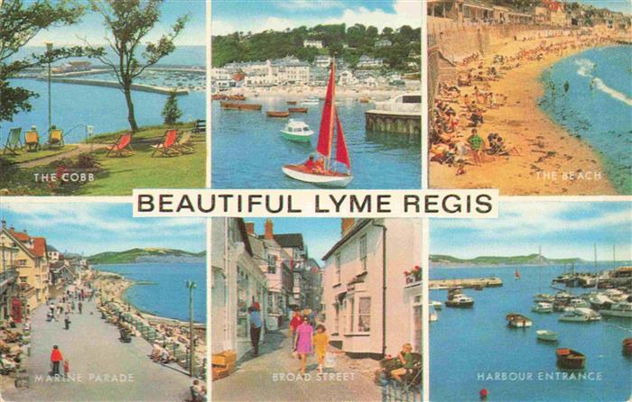 Lyme Regis Dorset UK The Cobb The Beach Marine Parade Broad Street Harbour