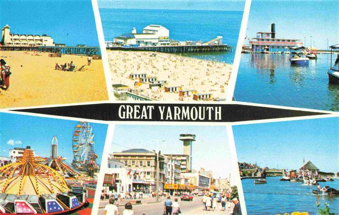 Yarmouth UK Strandpartien Jahrmarkt Faehre Stadtpartie