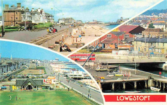 Lowestoft UK Strandpartie Stadion Ortsansicht