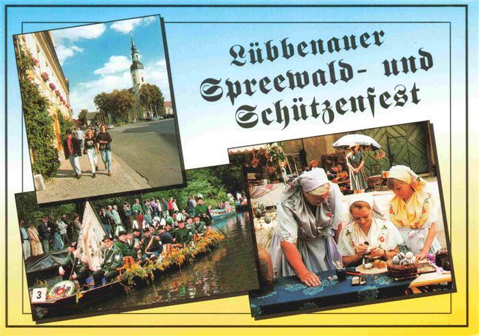 Luebbenau Spreewald Luebbenauer Spreewald und Schuetzenfest Kahnkorso Heimisches