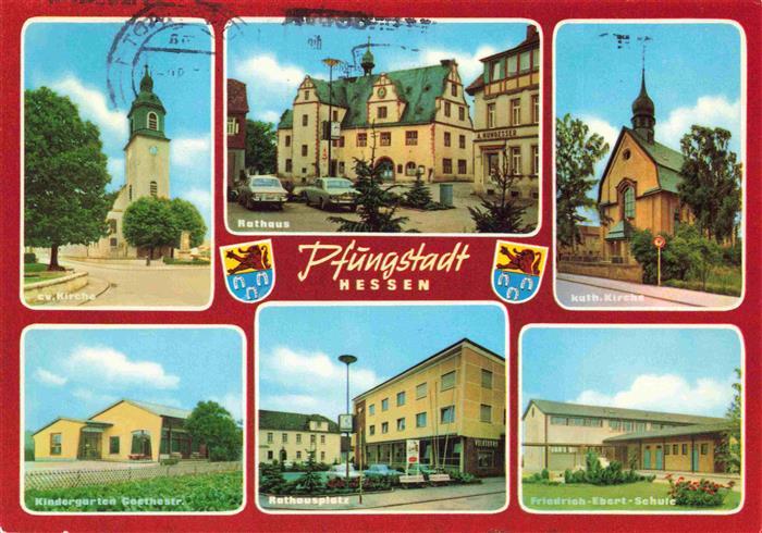 Pfungstadt Ev Kirche Rathaus Kath Kirche Kindergarten Rathausplatz Friedrich Ebe
