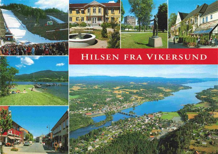 Vikersund Orts und Teilansichten Schanze Fliegeraufnahme