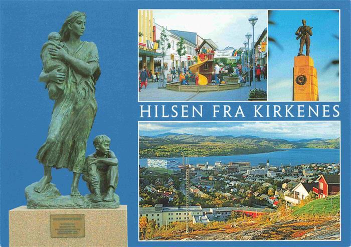 Kirkenes Statue Markt Denkmal Panorama