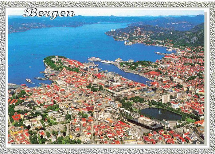 Bergen  Norge Fliegeraufnahme