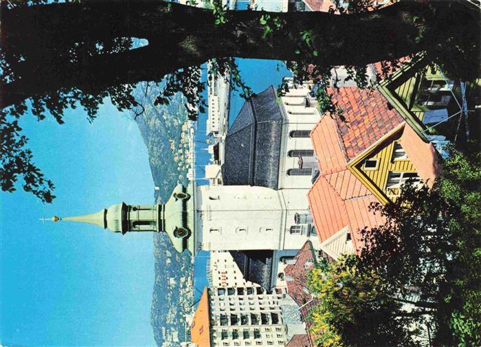 Bergen  Norge Parti fran byen med Nykirken