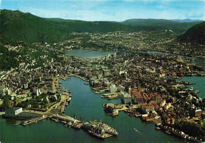 Bergen  Norge Fliegeraufnahme