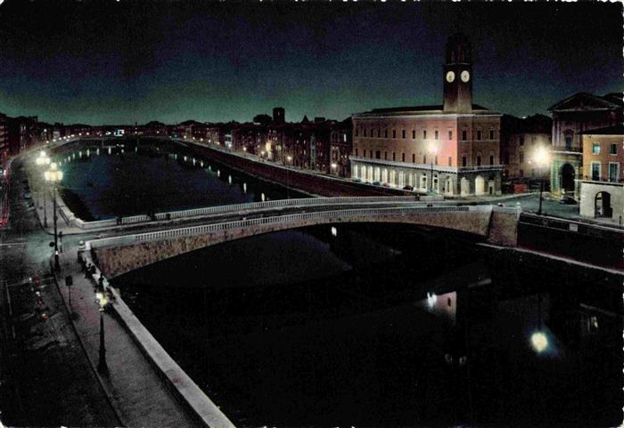 PISA Toscana IT Ponte di Mezzo notturno