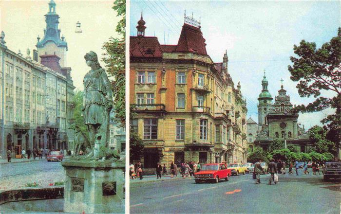 Lemberg Lwow Lviv UA Brunnen Ortspartie