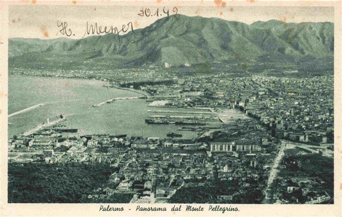 PALERMO Sicilia IT Panorama dal Monte Pellegrino Fliegeraufnahme