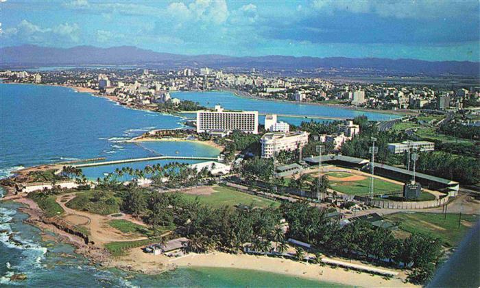 San Juan Puerto Rico General aerial view showing Caribe Hilton