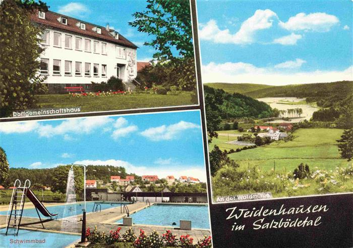 Weidenhausen Gladenbach Salzboedetal Panorama Waldmuehle Dorfgemeinschaftshaus S