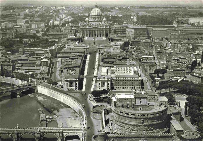 ROMA Rom Lazio IT Basilica di San Pietro e Castel Sant Angelo veduta aerea