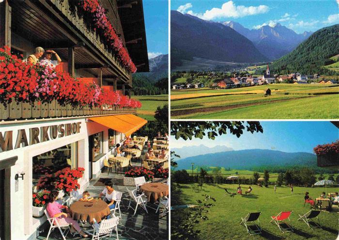Olang Pustertal Suedtirol IT Hotel Markushof Terrasse Park Panorama