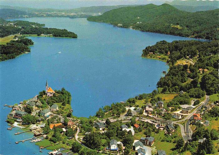 Maria Woerth Woerthersee Kaernten AT Fliegeraufnahme
