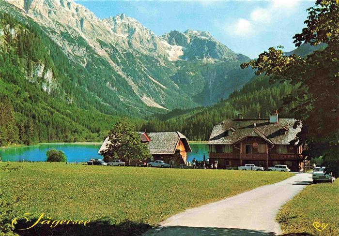 Jaegersee-Kleinarl AT Hotel Gaststaette am Jaegersee im Hintergrund Tappenkersee