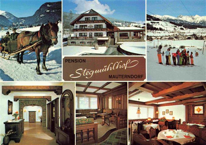 Mauterndorf AT Pension Stegmuehlhof Pferdeschlitten Skikurs Gastraeume