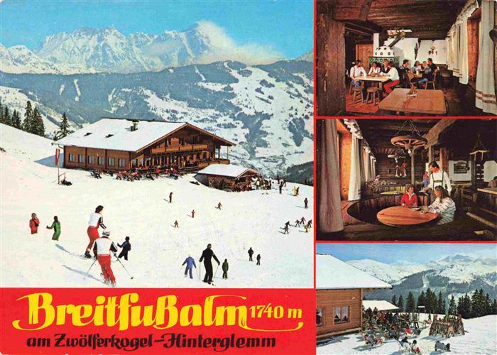 Saalbach -Hinterglemm AT Breitfussalm am Zwoelferkogel Gastraeume Sonnenterrasse