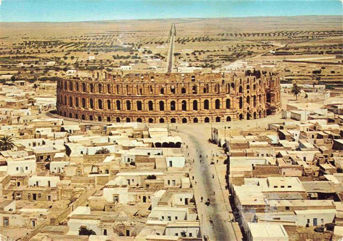 El Jem Tunesie Le Colisee Vue aerienne