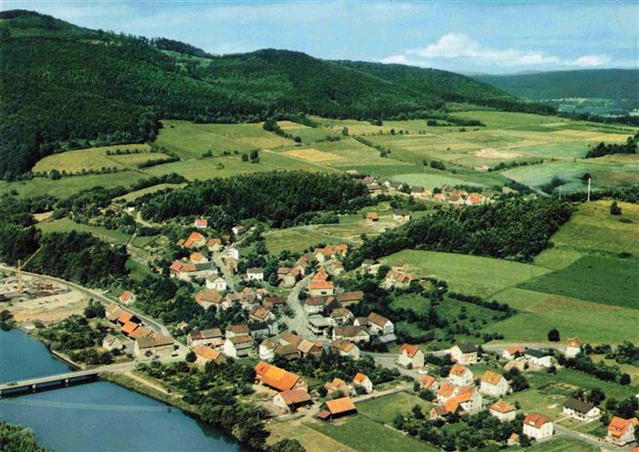 Hemfurth-Edersee Edertal Hessen Fliegeraufnahme mit Edersee