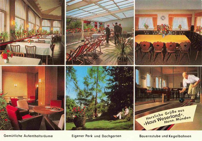 Hann. Muenden Hotel Restaurant Haus Weserland Kegelbahn Garten