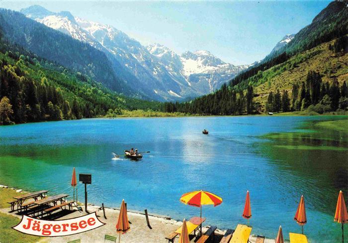 Jaegersee-Kleinarl AT Uferpartie am See Gaststaette Alpen