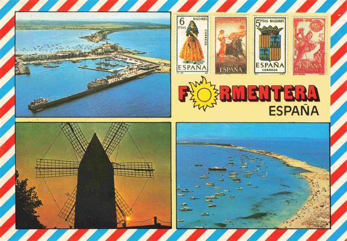 Formentera ES Yachthafen Fliegeraufnahme Windmuehle