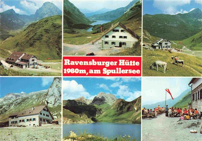 Ravensburgerhuette 1980m Lech Arlberg AT Panorama Spullersee Terrasse