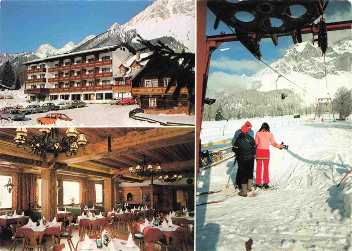 Ramsau Dachstein Steiermark AT Gasthof Restaurant Knollhof Gastraum Schlepplift