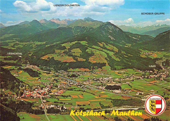 Koetschach-Mauthen Kaernten AT Fliegeraufnahme mit Lesachtal Lienzer Dolomiten S