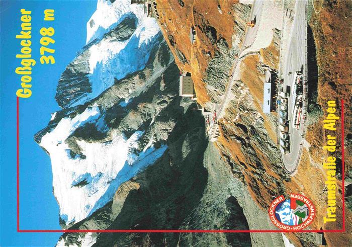 Grossglockner 3798m Kaernten AT Franz Josephs Hoehe mit Busparkplatz und Hoher S