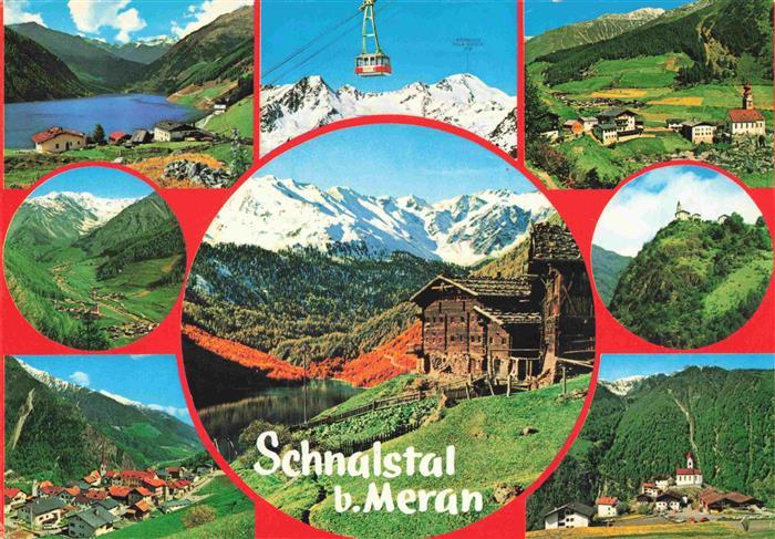 Schnalstal Trentino IT Teilansichten Panorama Luftseilbahn Berggasthaus Kirche