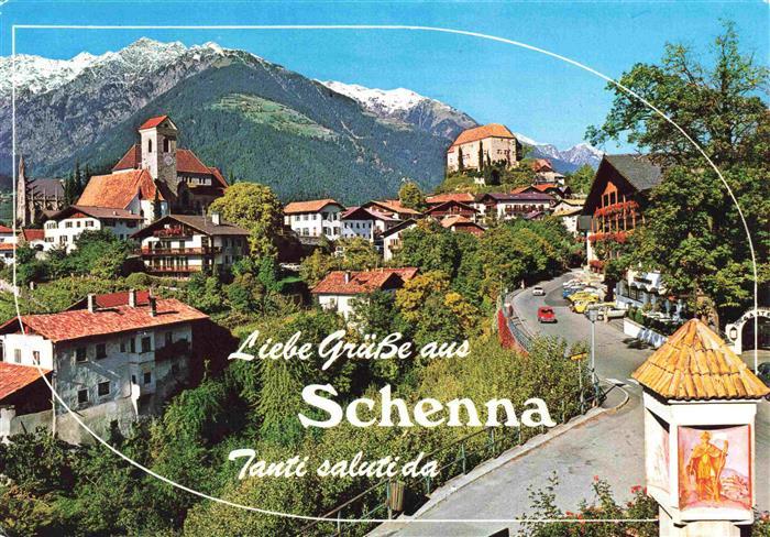 Schenna Meran Trentino IT Panorama mit Texelgruppe